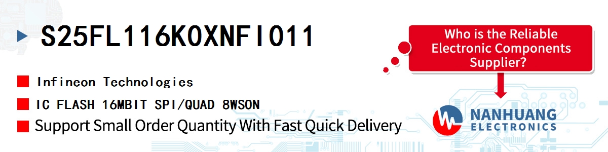 S25FL116K0XNFI011 Infineon IC FLASH 16MBIT SPI/QUAD 8WSON