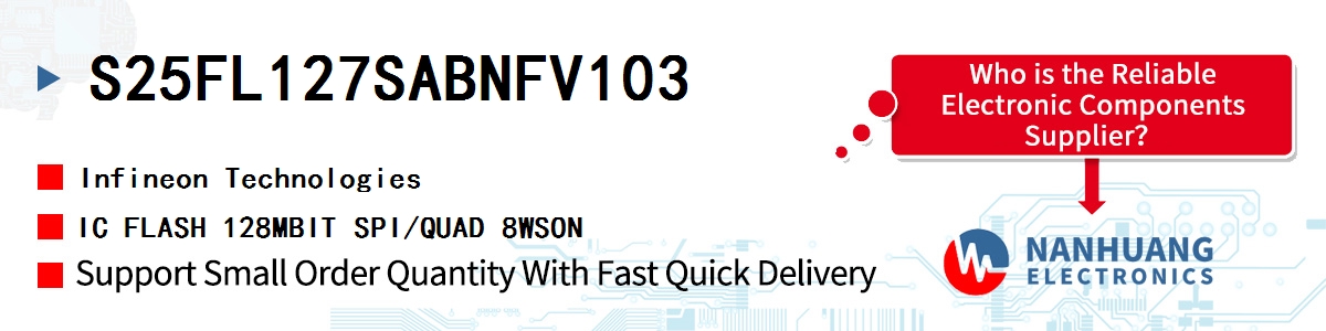 S25FL127SABNFV103 Infineon IC FLASH 128MBIT SPI/QUAD 8WSON