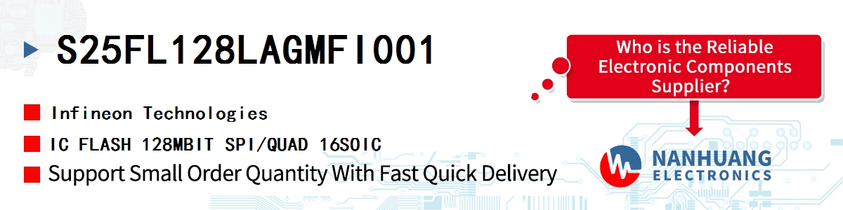 S25FL128LAGMFI001 Infineon IC FLASH 128MBIT SPI/QUAD 16SOIC