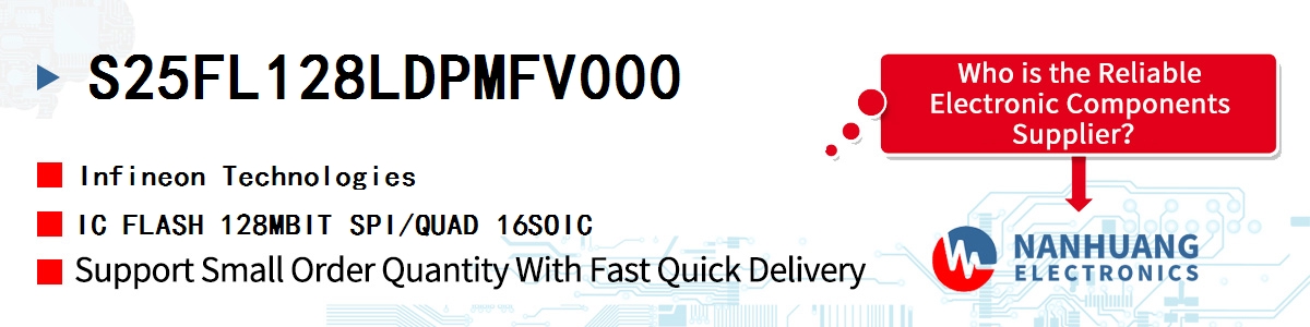 S25FL128LDPMFV000 Infineon IC FLASH 128MBIT SPI/QUAD 16SOIC