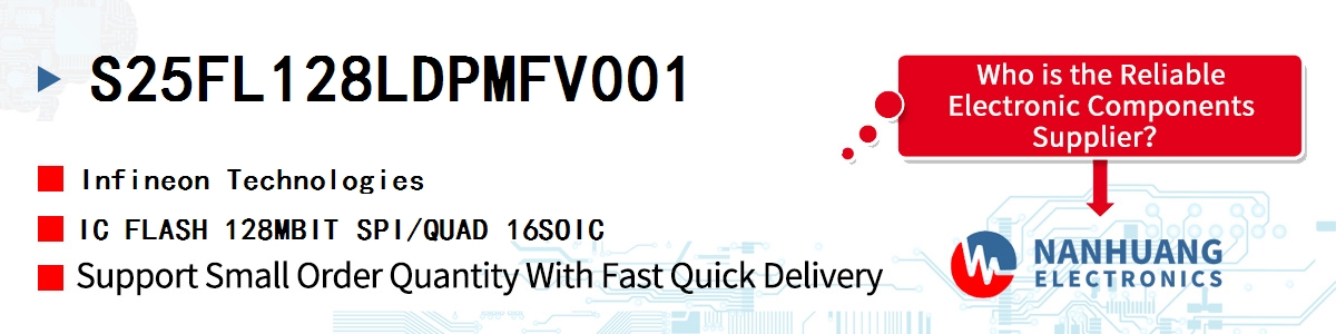 S25FL128LDPMFV001 Infineon IC FLASH 128MBIT SPI/QUAD 16SOIC