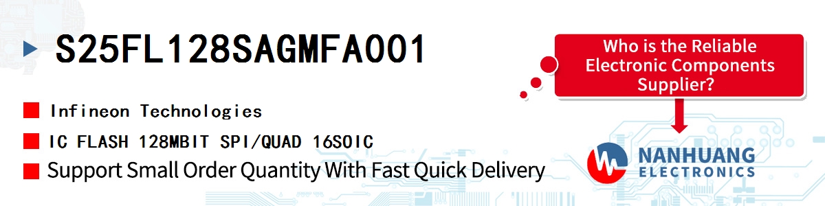 S25FL128SAGMFA001 Infineon IC FLASH 128MBIT SPI/QUAD 16SOIC