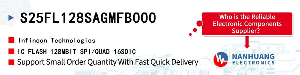 S25FL128SAGMFB000 Infineon IC FLASH 128MBIT SPI/QUAD 16SOIC