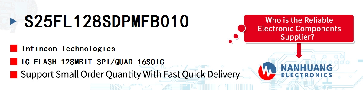 S25FL128SDPMFB010 Infineon IC FLASH 128MBIT SPI/QUAD 16SOIC