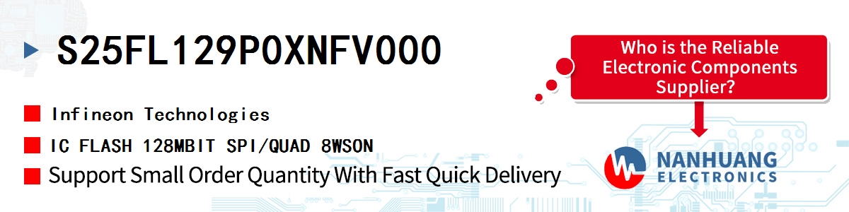 S25FL129P0XNFV000 Infineon IC FLASH 128MBIT SPI/QUAD 8WSON