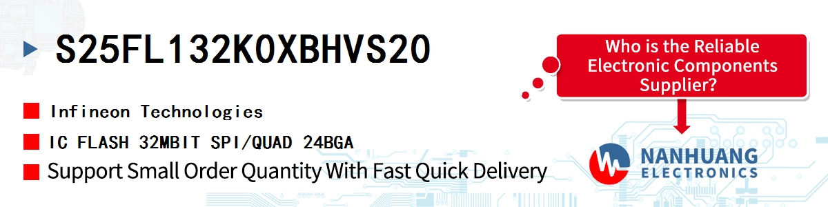 S25FL132K0XBHVS20 Infineon IC FLASH 32MBIT SPI/QUAD 24BGA