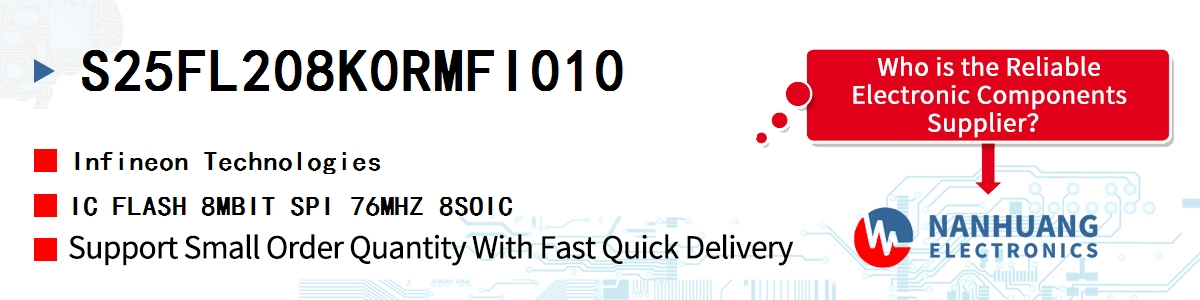 S25FL208K0RMFI010 Infineon IC FLASH 8MBIT SPI 76MHZ 8SOIC