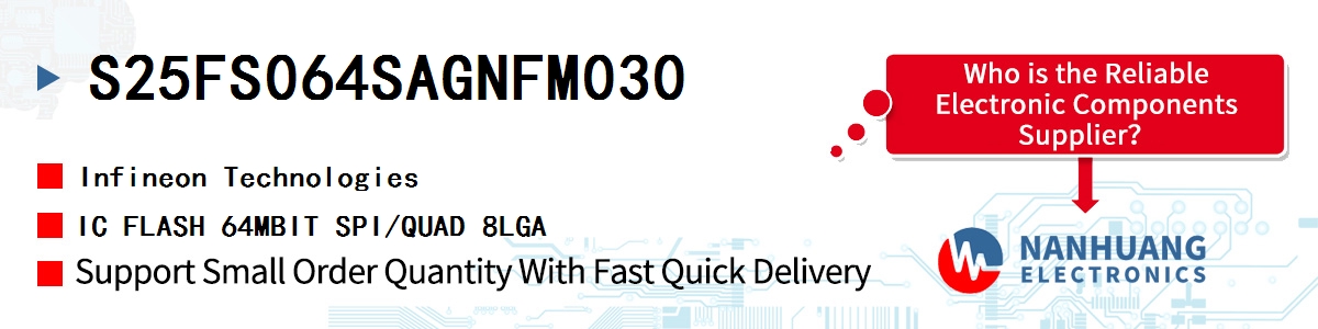 S25FS064SAGNFM030 Infineon IC FLASH 64MBIT SPI/QUAD 8LGA