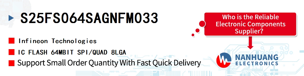 S25FS064SAGNFM033 Infineon IC FLASH 64MBIT SPI/QUAD 8LGA