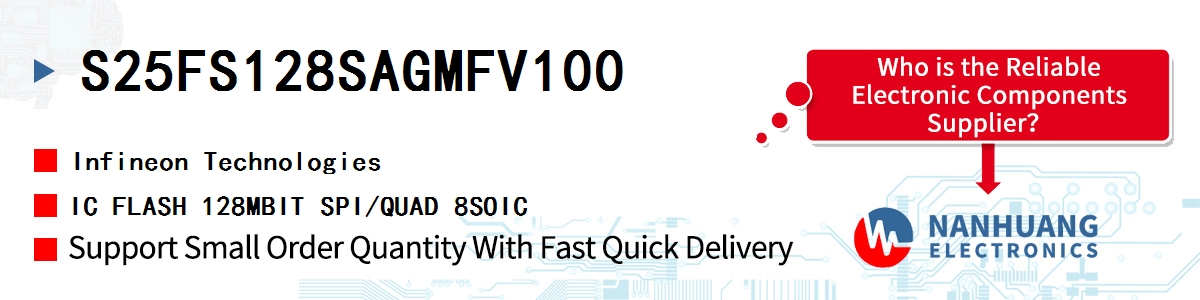 S25FS128SAGMFV100 Infineon IC FLASH 128MBIT SPI/QUAD 8SOIC