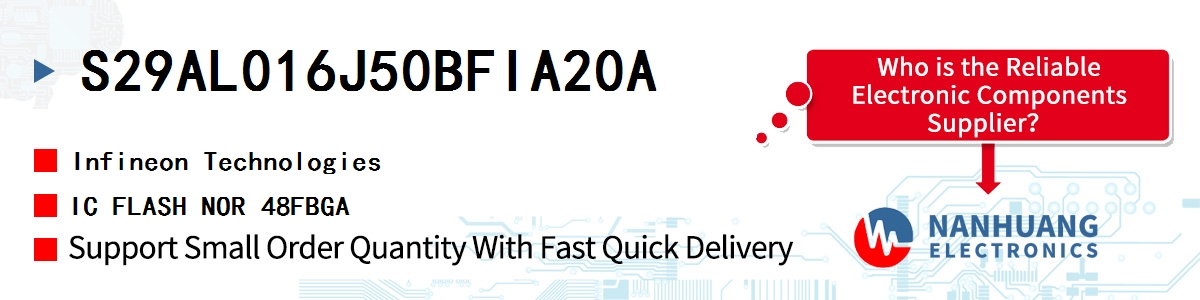 S29AL016J50BFIA20A Infineon IC FLASH NOR 48FBGA