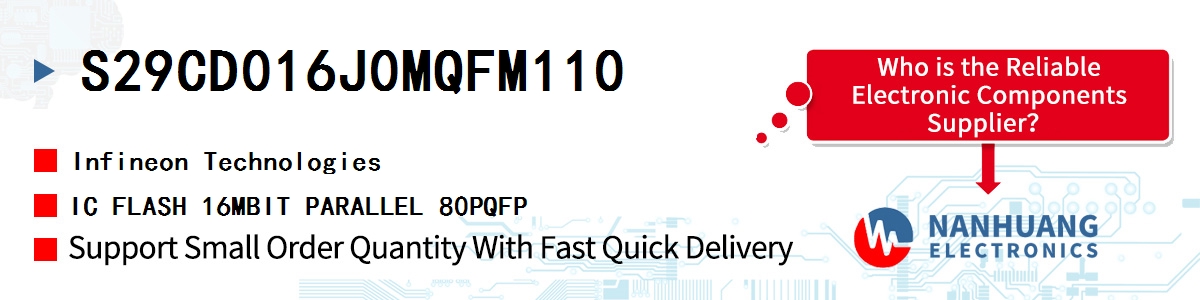 S29CD016J0MQFM110 Infineon IC FLASH 16MBIT PARALLEL 80PQFP