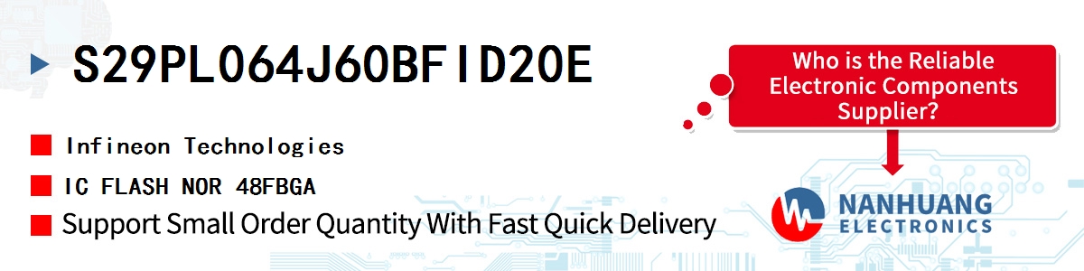 S29PL064J60BFID20E Infineon IC FLASH NOR 48FBGA