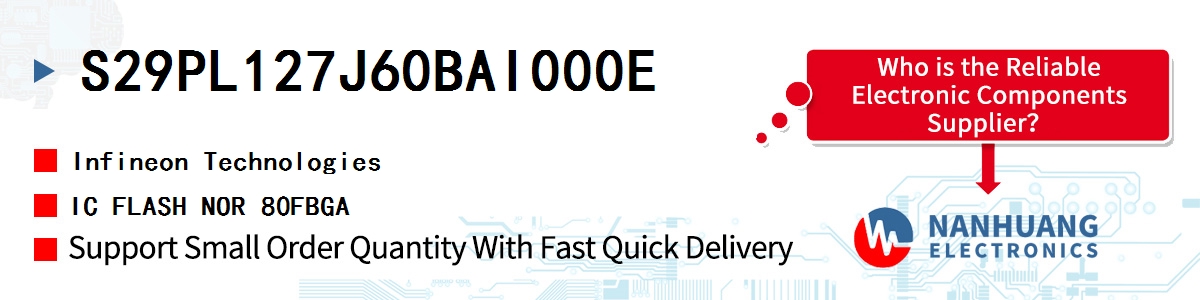 S29PL127J60BAI000E Infineon IC FLASH NOR 80FBGA