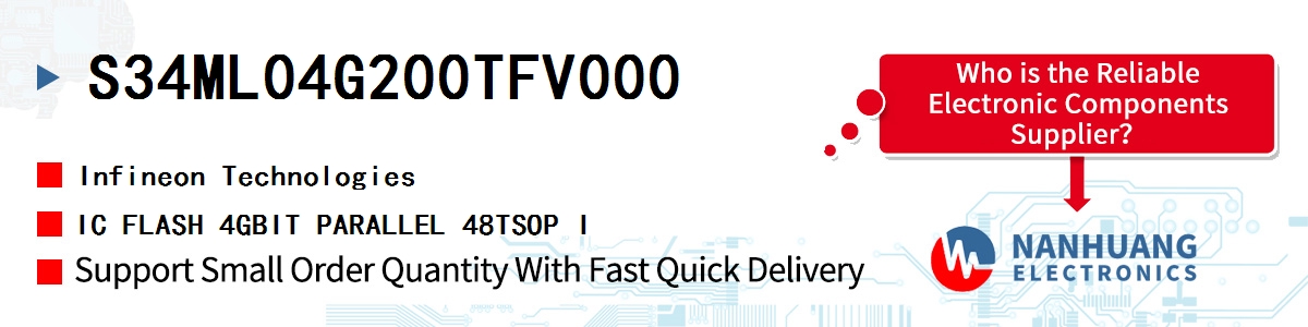 S34ML04G200TFV000 Infineon IC FLASH 4GBIT PARALLEL 48TSOP I