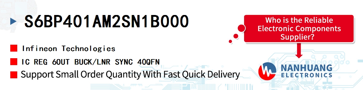 S6BP401AM2SN1B000 Infineon IC REG 6OUT BUCK/LNR SYNC 40QFN