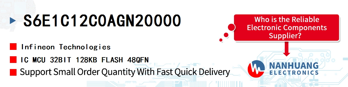 S6E1C12C0AGN20000 Infineon IC MCU 32BIT 128KB FLASH 48QFN