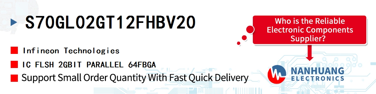 S70GL02GT12FHBV20 Infineon IC FLSH 2GBIT PARALLEL 64FBGA