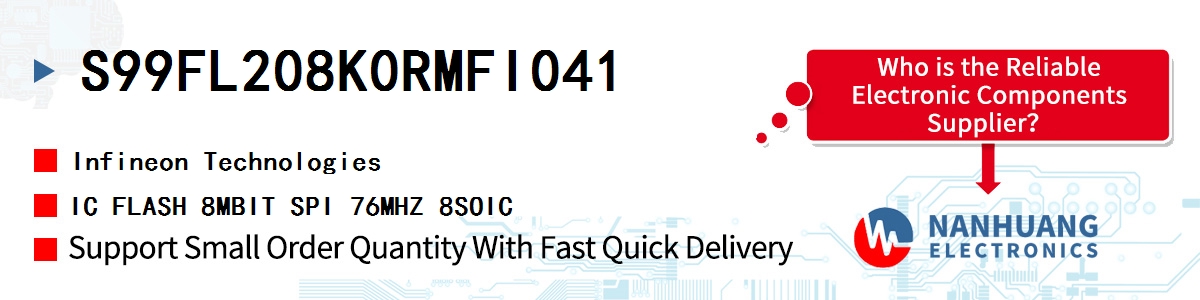 S99FL208K0RMFI041 Infineon IC FLASH 8MBIT SPI 76MHZ 8SOIC