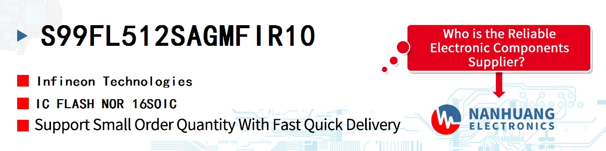 S99FL512SAGMFIR10 Infineon IC FLASH NOR 16SOIC