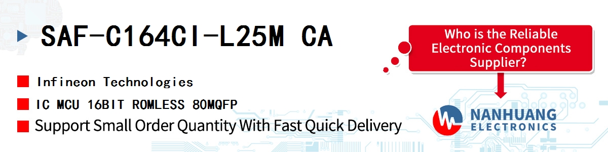 SAF-C164CI-L25M CA Infineon IC MCU 16BIT ROMLESS 80MQFP