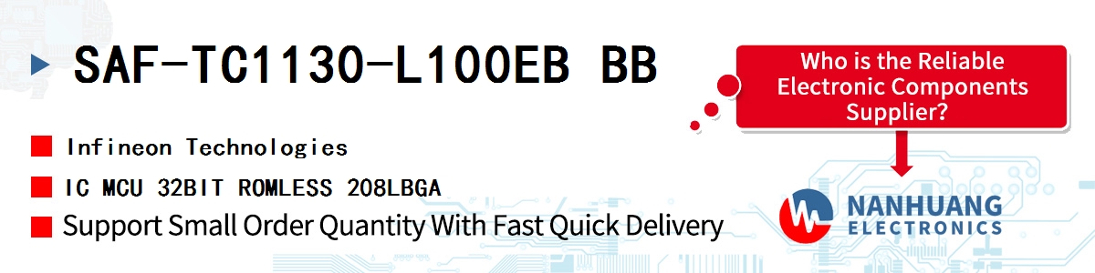 SAF-TC1130-L100EB BB Infineon IC MCU 32BIT ROMLESS 208LBGA