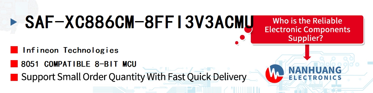 SAF-XC886CM-8FFI3V3ACMU Infineon 8051 COMPATIBLE 8-BIT MCU