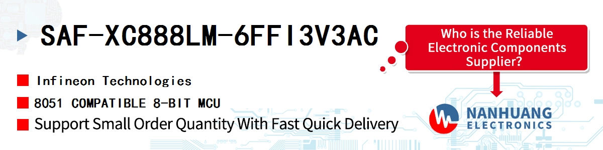 SAF-XC888LM-6FFI3V3AC Infineon 8051 COMPATIBLE 8-BIT MCU