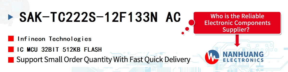 SAK-TC222S-12F133N AC Infineon IC MCU 32BIT 512KB FLASH