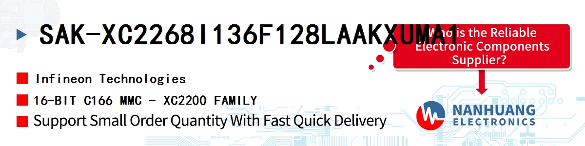 SAK-XC2268I136F128LAAKXUMA1 Infineon 16-BIT C166 MMC - XC2200 FAMILY