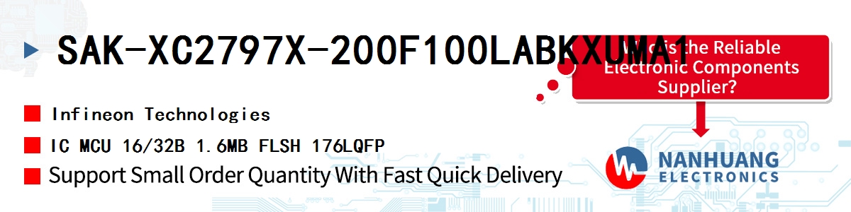 SAK-XC2797X-200F100LABKXUMA1 Infineon IC MCU 16/32B 1.6MB FLSH 176LQFP