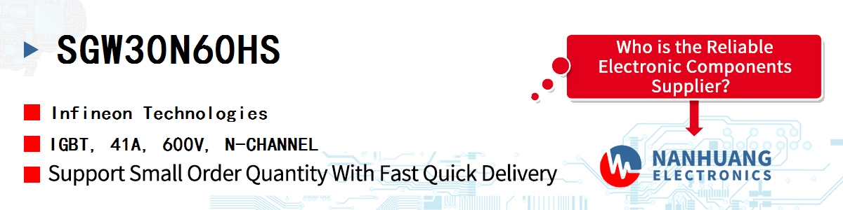SGW30N60HS Infineon IGBT, 41A, 600V, N-CHANNEL