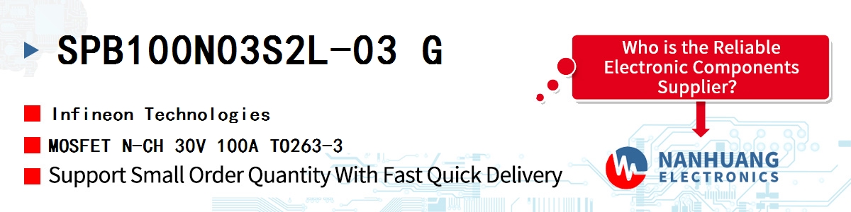 SPB100N03S2L-03 G Infineon MOSFET N-CH 30V 100A TO263-3