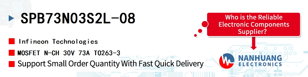 SPB73N03S2L-08 Infineon MOSFET N-CH 30V 73A TO263-3