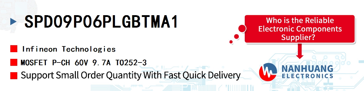 SPD09P06PLGBTMA1 Infineon MOSFET P-CH 60V 9.7A TO252-3
