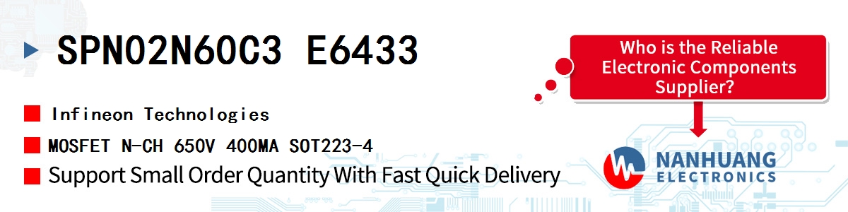 SPN02N60C3 E6433 Infineon MOSFET N-CH 650V 400MA SOT223-4