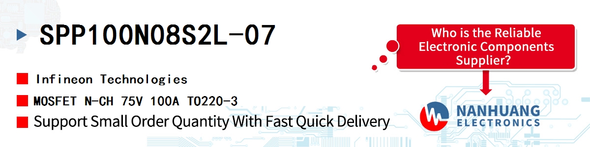 SPP100N08S2L-07 Infineon MOSFET N-CH 75V 100A TO220-3
