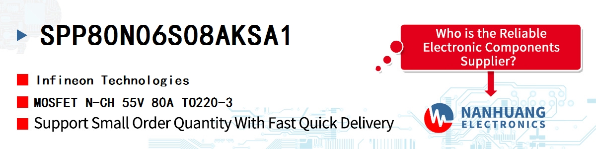 SPP80N06S08AKSA1 Infineon MOSFET N-CH 55V 80A TO220-3