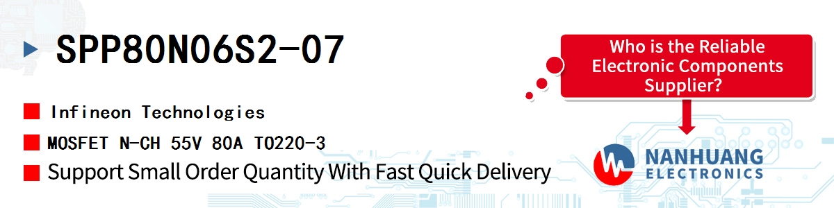 SPP80N06S2-07 Infineon MOSFET N-CH 55V 80A TO220-3