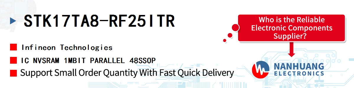 STK17TA8-RF25ITR Infineon IC NVSRAM 1MBIT PARALLEL 48SSOP