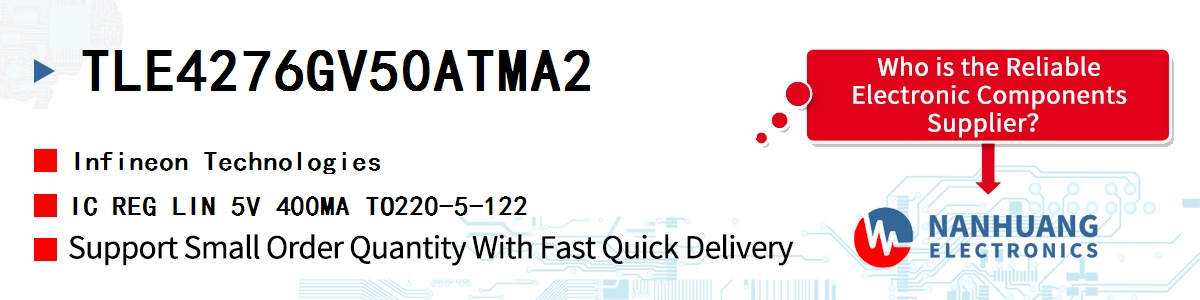 TLE4276GV50ATMA2 Infineon IC REG LIN 5V 400MA TO220-5-122