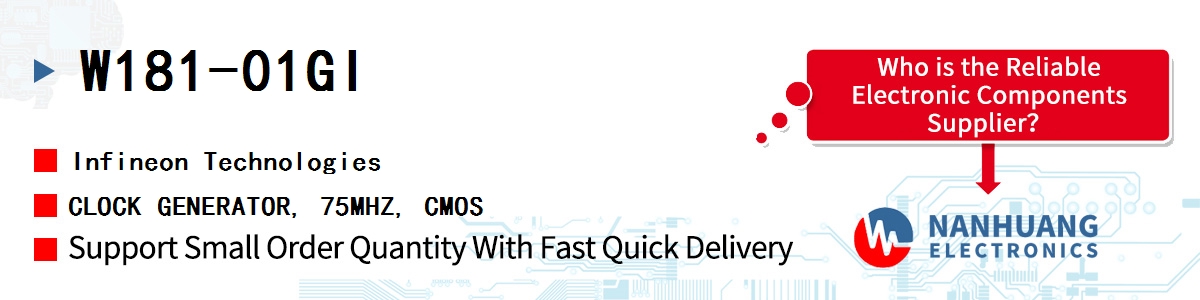 W181-01GI Infineon CLOCK GENERATOR, 75MHZ, CMOS