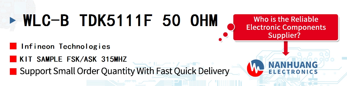 WLC-B TDK5111F 50 OHM Infineon KIT SAMPLE FSK/ASK 315MHZ