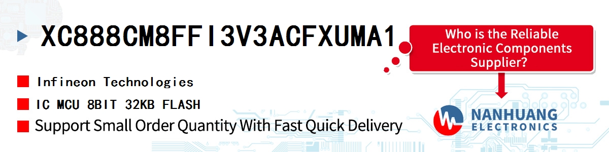 XC888CM8FFI3V3ACFXUMA1 Infineon IC MCU 8BIT 32KB FLASH