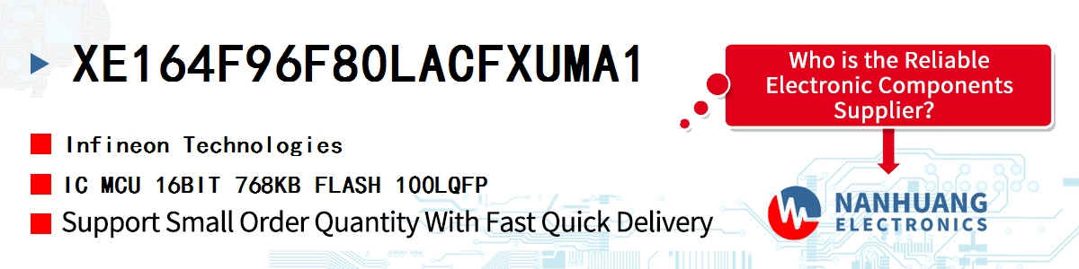 XE164F96F80LACFXUMA1 Infineon IC MCU 16BIT 768KB FLASH 100LQFP